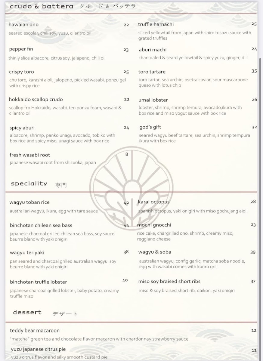 Menu Yozora Japanese Kissa Restaurant-1